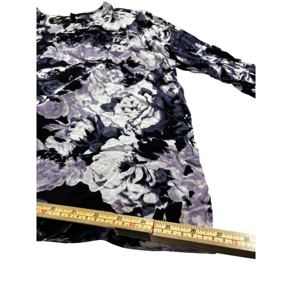 Simply Vera Vera Wang Womens Purple & Black Floral Button-Up Blouse L - Picture 10 of 10